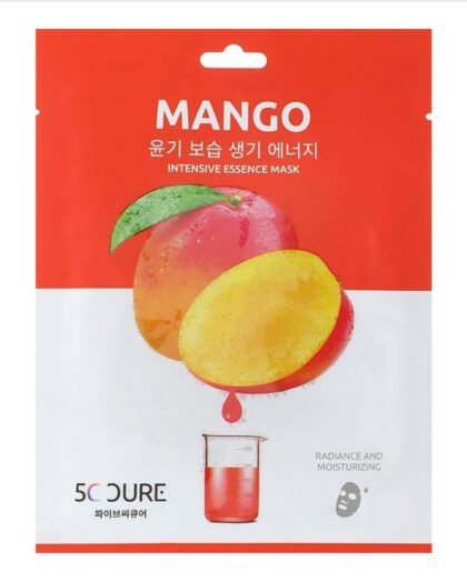 Корейская ампульная маска для лица с экстрактом манго JKosmec 5C CURE INTENSIVE ESSENCE MASK 25мл.